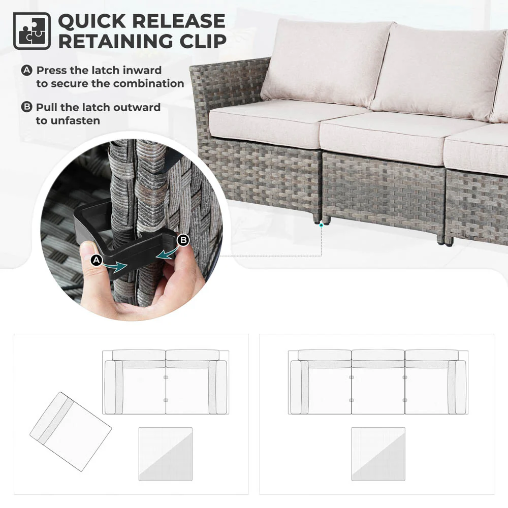 Ovios New Rimaru Series Patio Furniture Set 13-Piece include 42