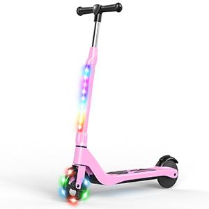 SISIGAD Electric Scooter for Kids Ages 6-12, LED Light-Up Deck, Kids Scooters with 3 Adjustment Levels Handlebar to 36 Inches High,5.3