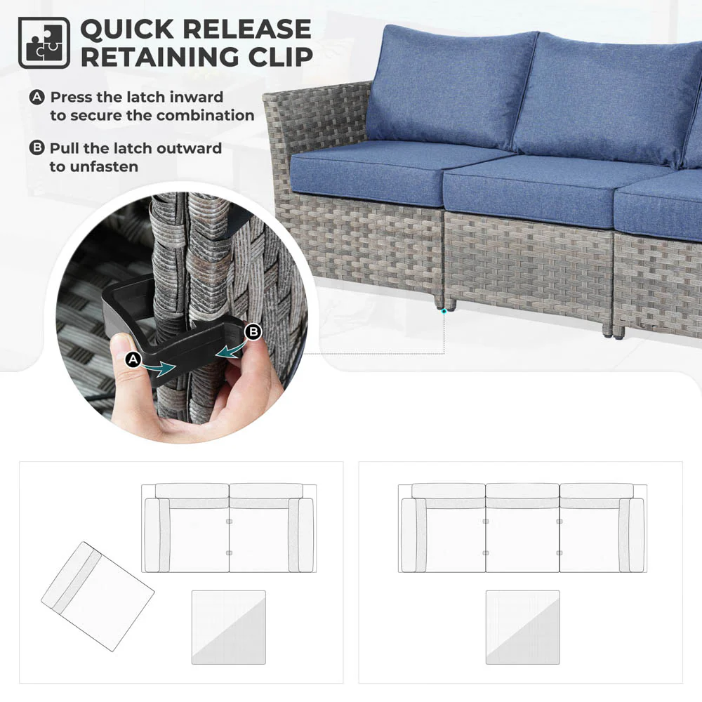 Ovios Patio Furniture Set New Rimaru 6-Piece, Fully Assembled