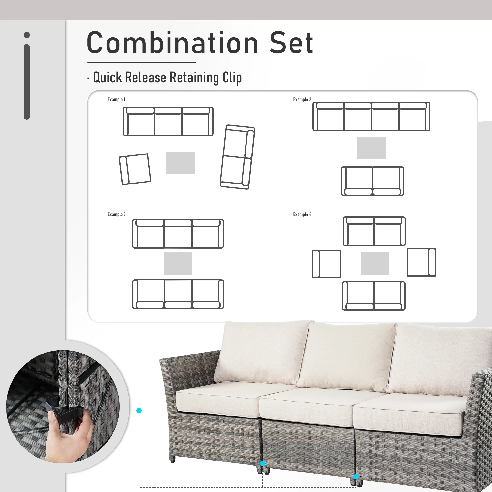 Ovios Patio Furniture Set 10-Piece include 42