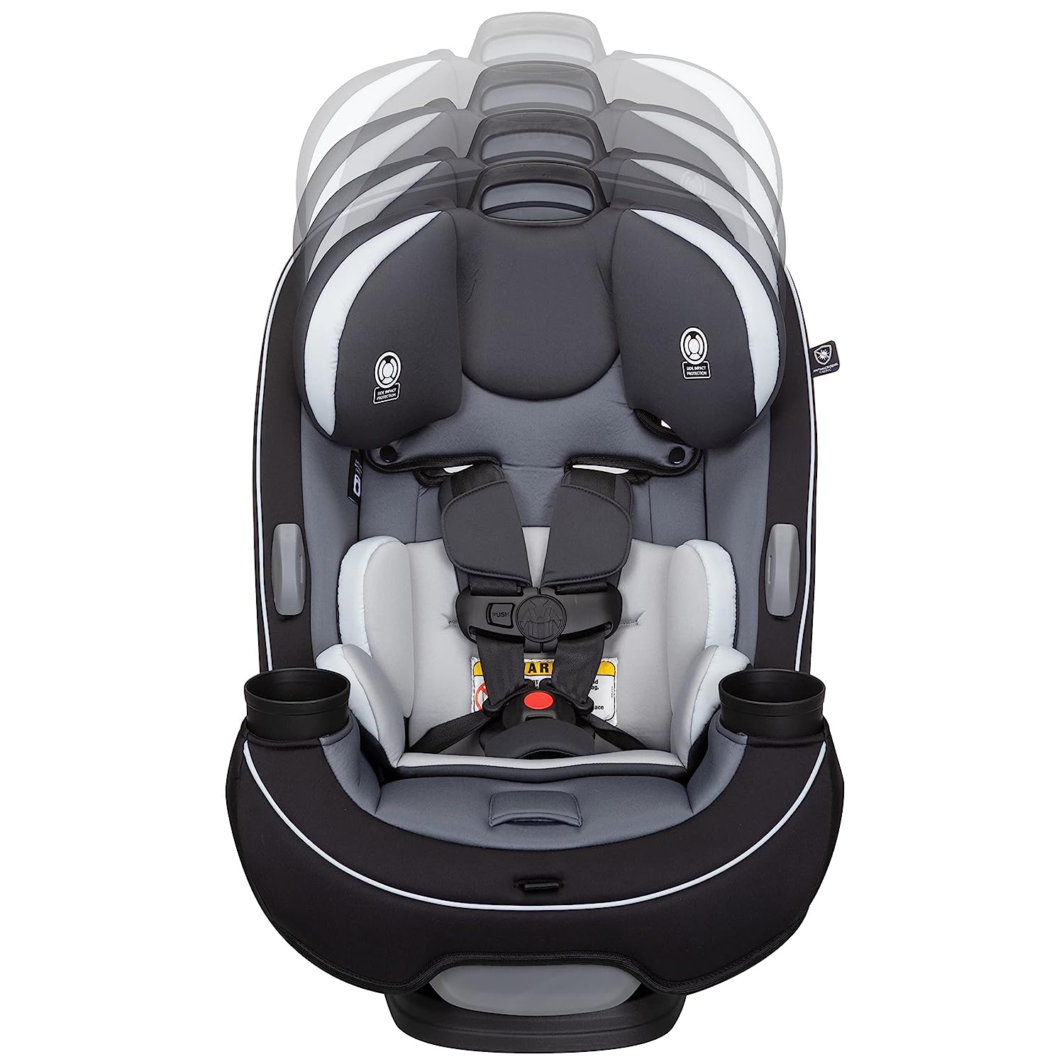 Safety 1st Grow and Go All-in-One Convertible Car Seat, Rear-facing 5-40 pounds, Forward-facing 22-65 pounds, and Belt-positioning booster 40-100 pounds, Carbon Wave