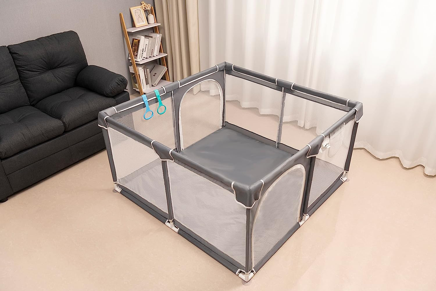 Baby Playpen 5050,Pack N Play,Playard,Baby Gate,Kids Activity Center,Playpen for Babies & Toddlers,Indoor Outdoor(Black)