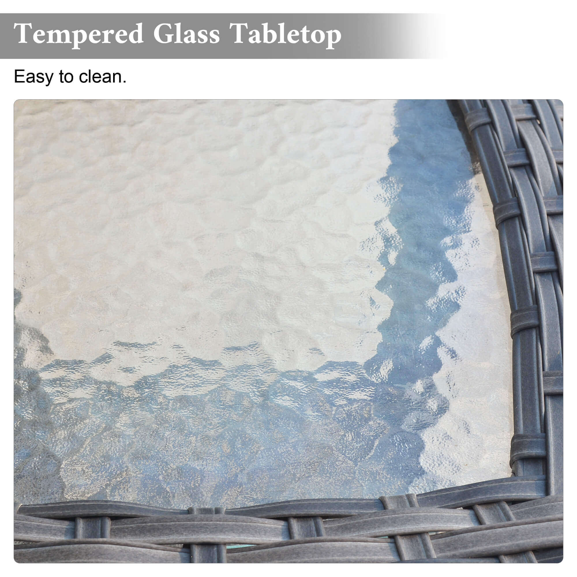 Ovios Balcony Side Table with Tempered Glass Top for GRS/NTC/HOP/NDS Series