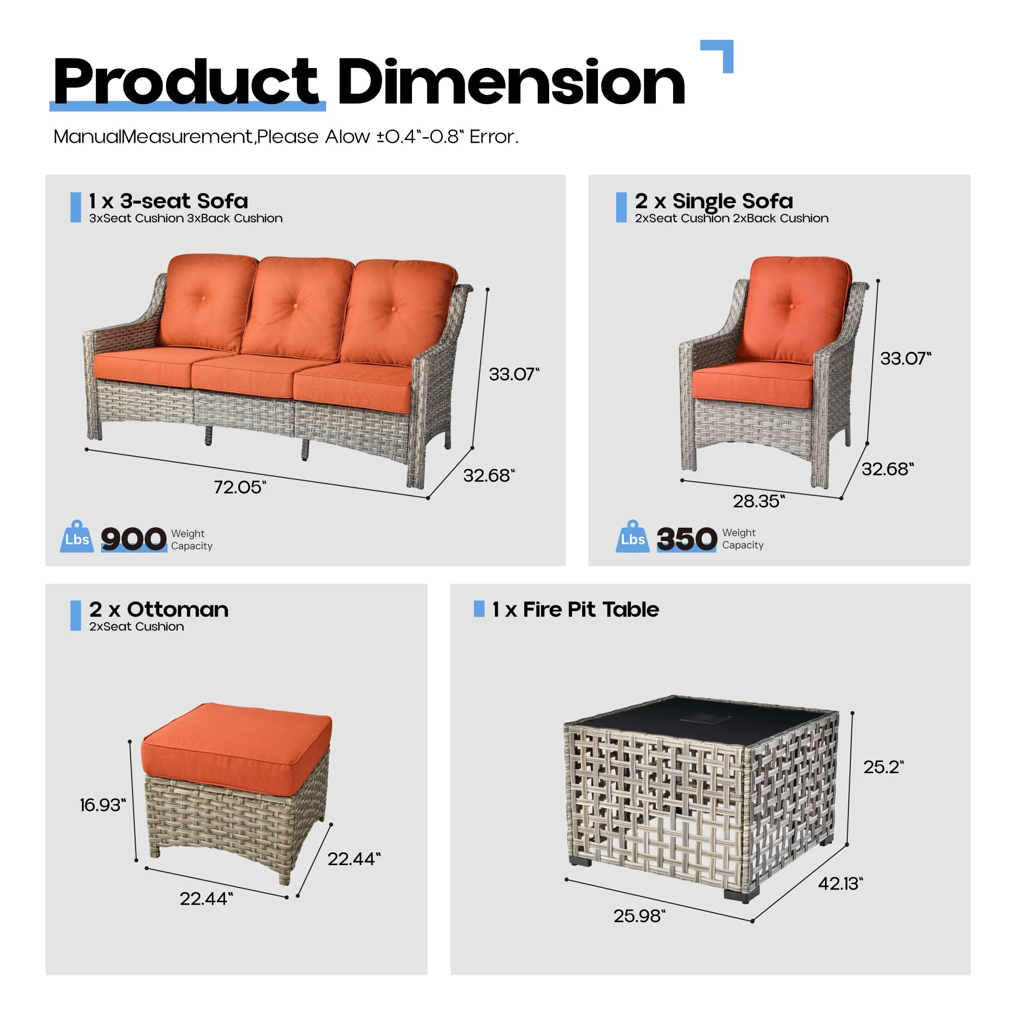 Ovios Conversation Set 6-Piece PAD Series