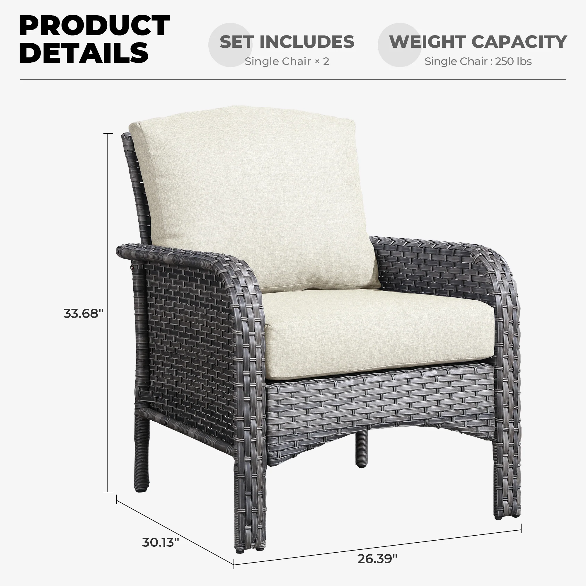 NDS Series - Outdoor Single Chair * 2