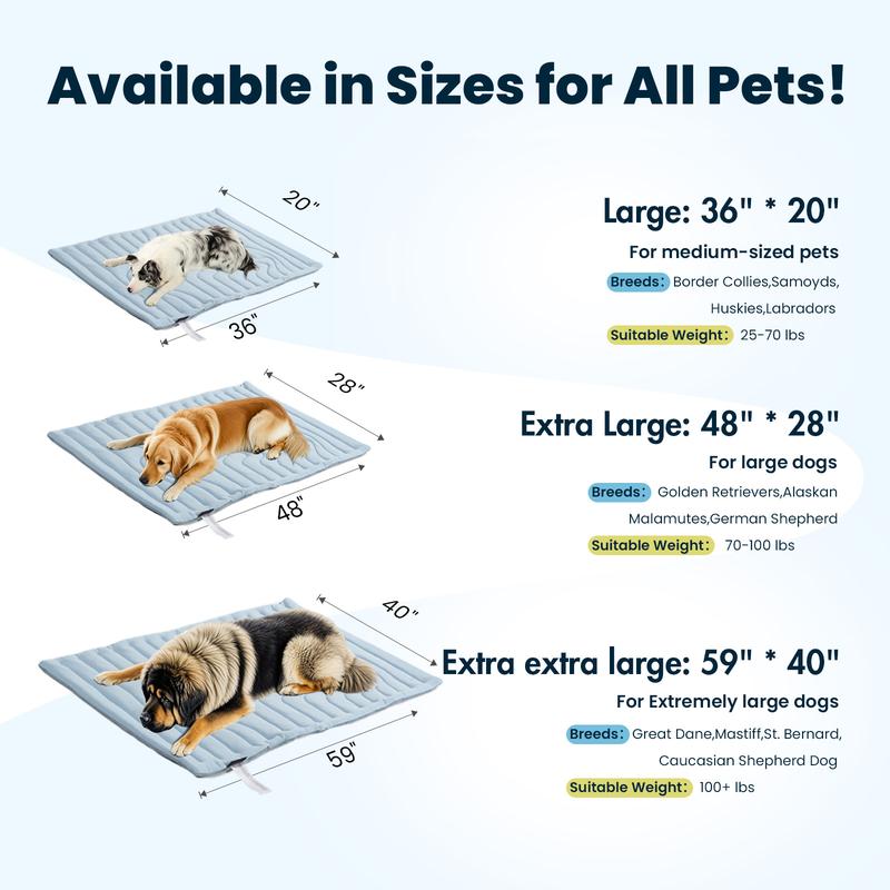 Vagascape Dog Cooling Eco-friendly Mat, Cooling Pad, Pet Cool Mats for Dogs and Cats use in Crate, Tunk, Camping, Outdoors, Portable, Machine Washable, Durable, Without Gel