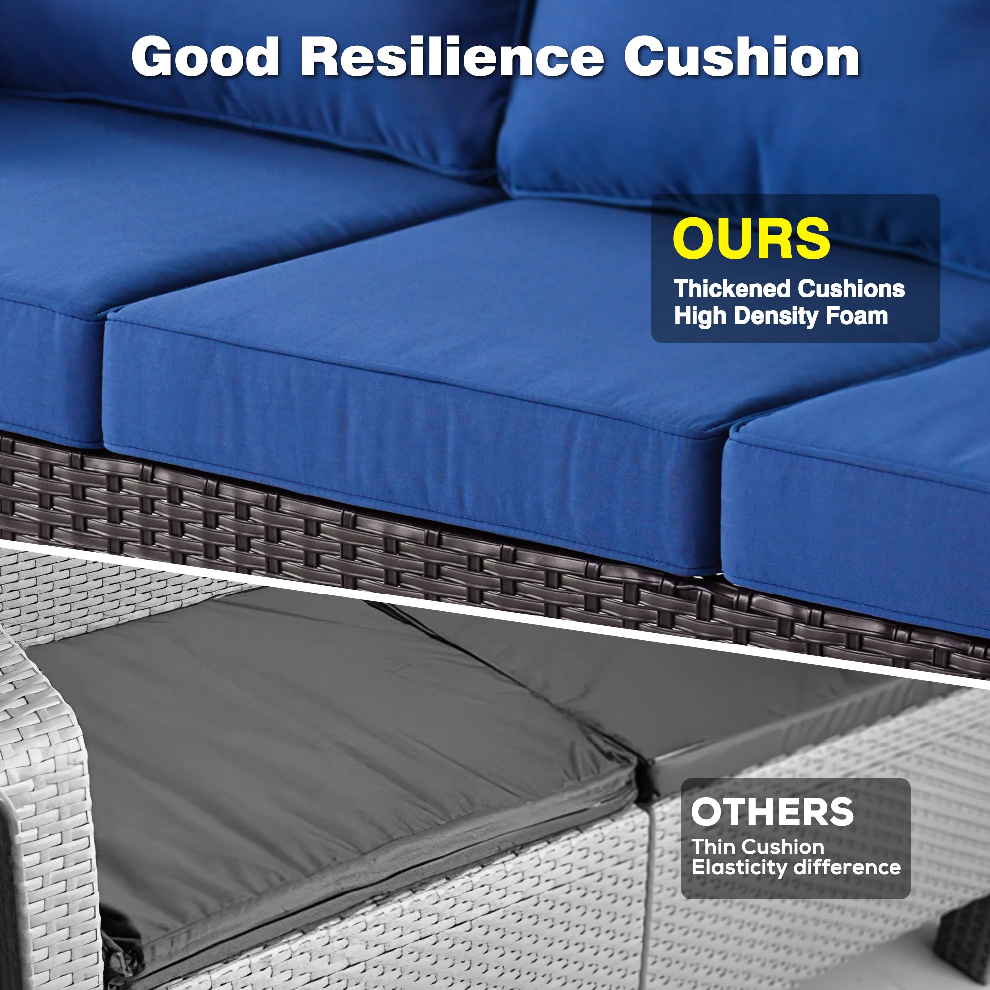 Ovios Outdoor Furniture 7-Piece with 42'' Fire Pit Table and Kenard 2 Rocking Chairs