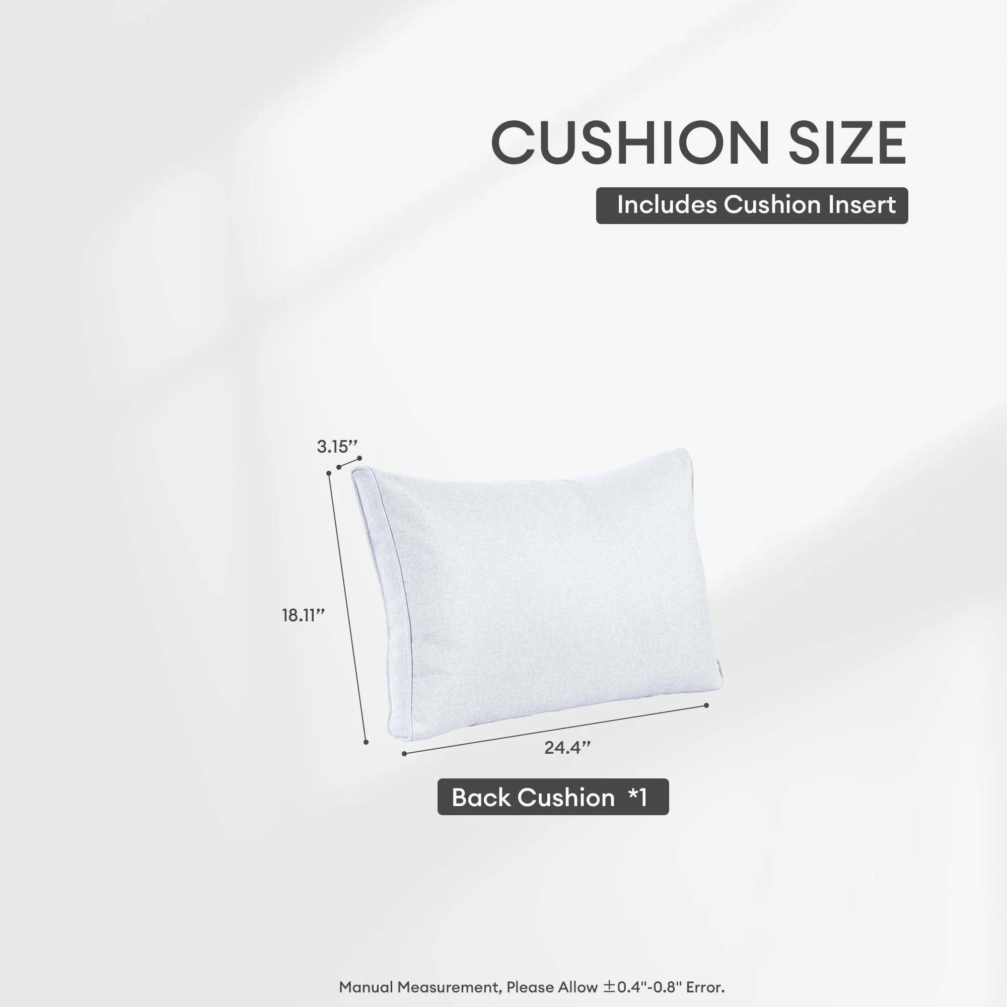 Ovios Vultros Series Replacement Seat, Back, Ottoman Cushion (Refer to the Dimension in Description)