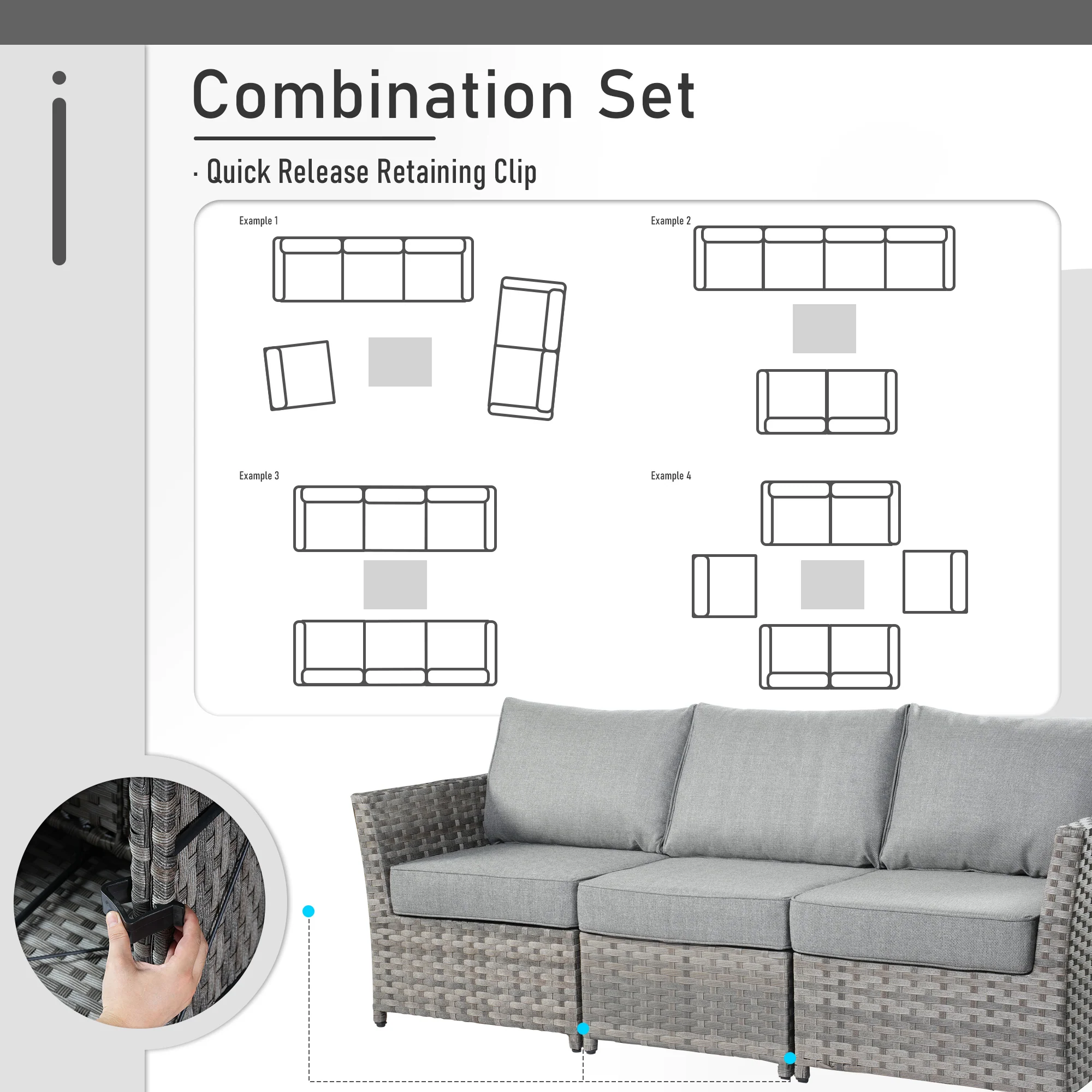 Ovios Patio Furniture Set 10-Piece include 42