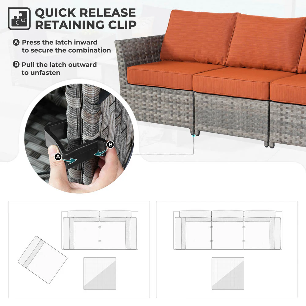 Ovios New Rimaru Series Patio Furniture Set 10-Piece include 42