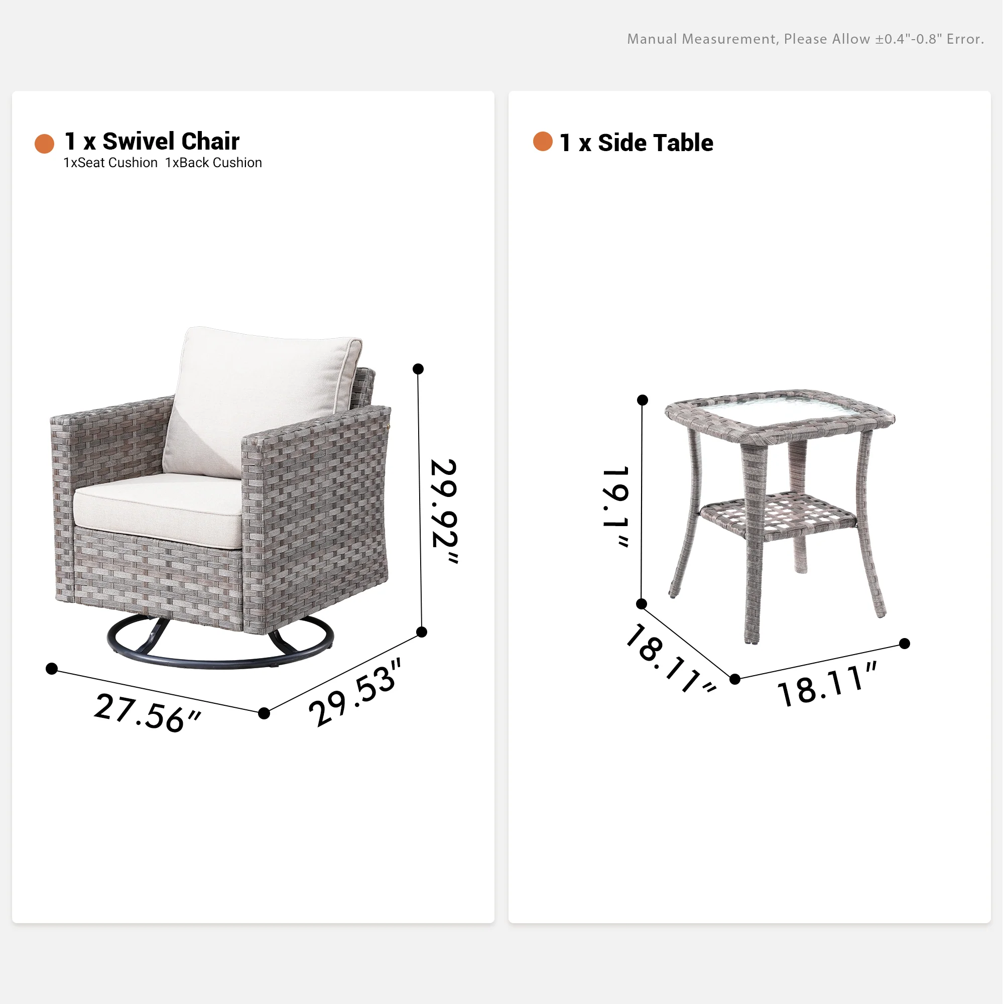 Ovios Rocking Chair Outdoor Table and Chairs matching BBR broad handrails series