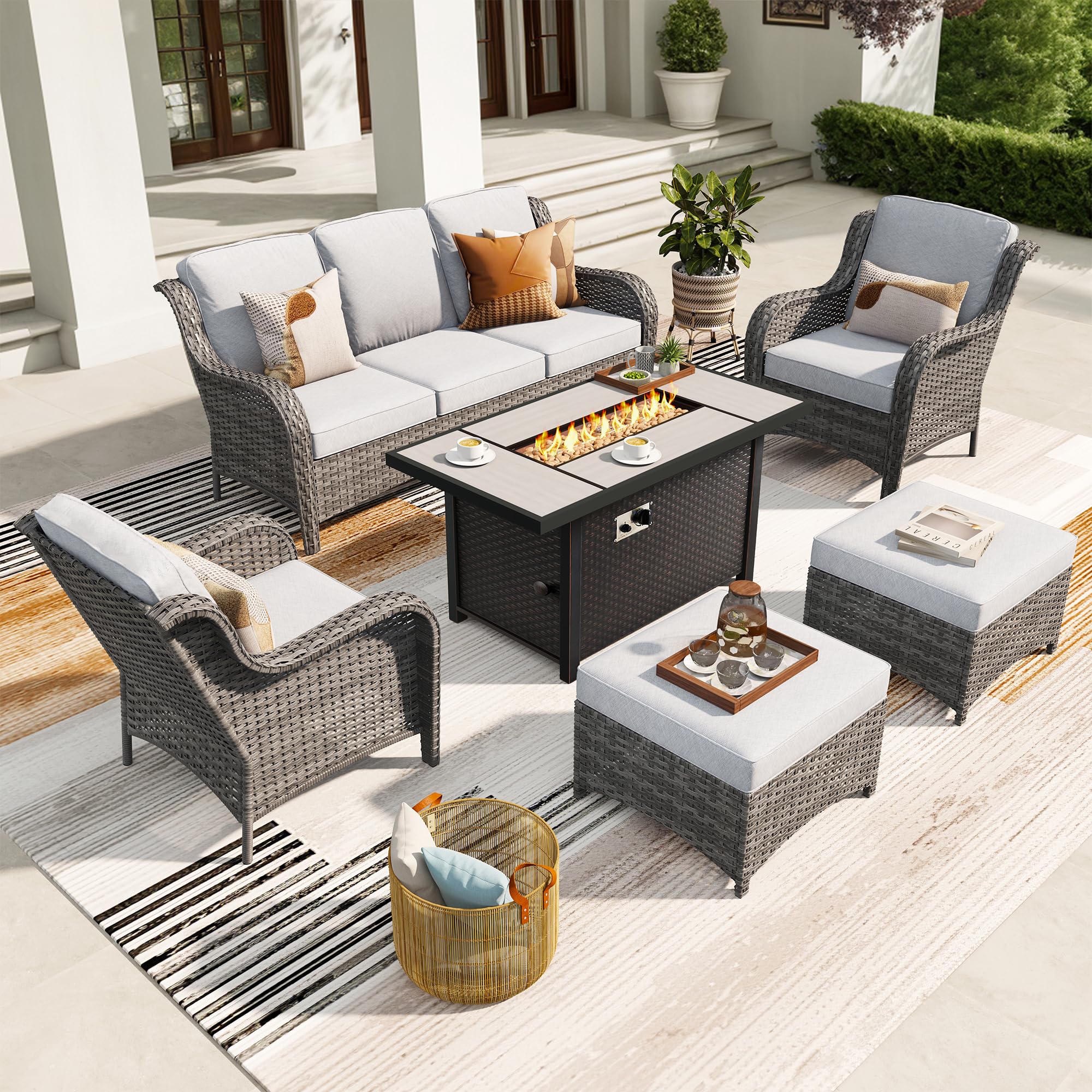 Ovios 6 Pieces Patio Furniture Set with 42