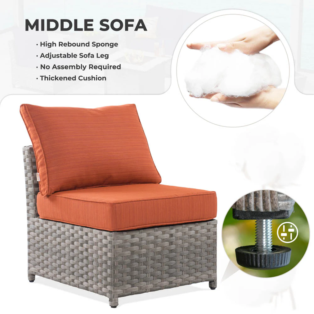 Ovios New Rimaru Series Patio Furniture Set  7-Piece include Swivel Chairs Set Partially Assembled