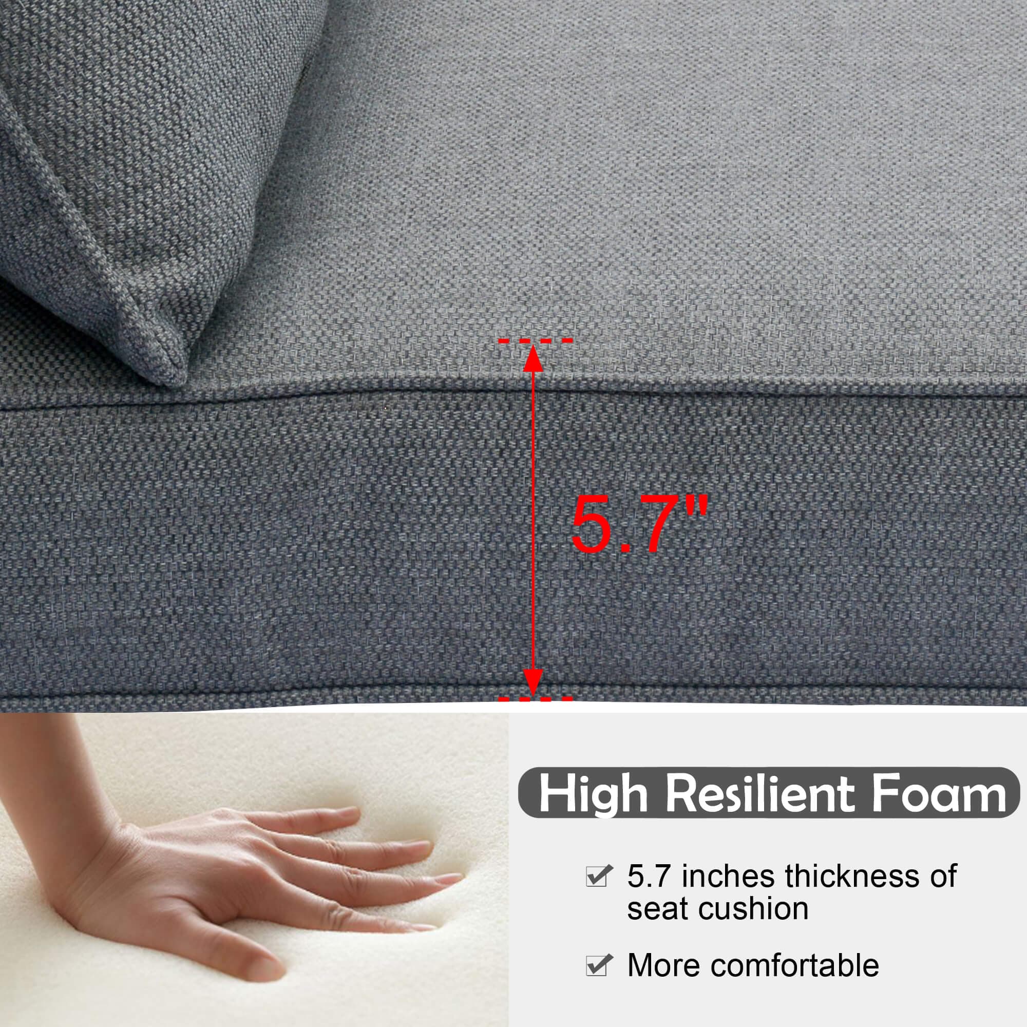 Ovios Replacement Seat Back Cushions Set with Olefin Fabric and Zipper, 24'' x 24'', Not Suitable for Ovios Patio Furniture