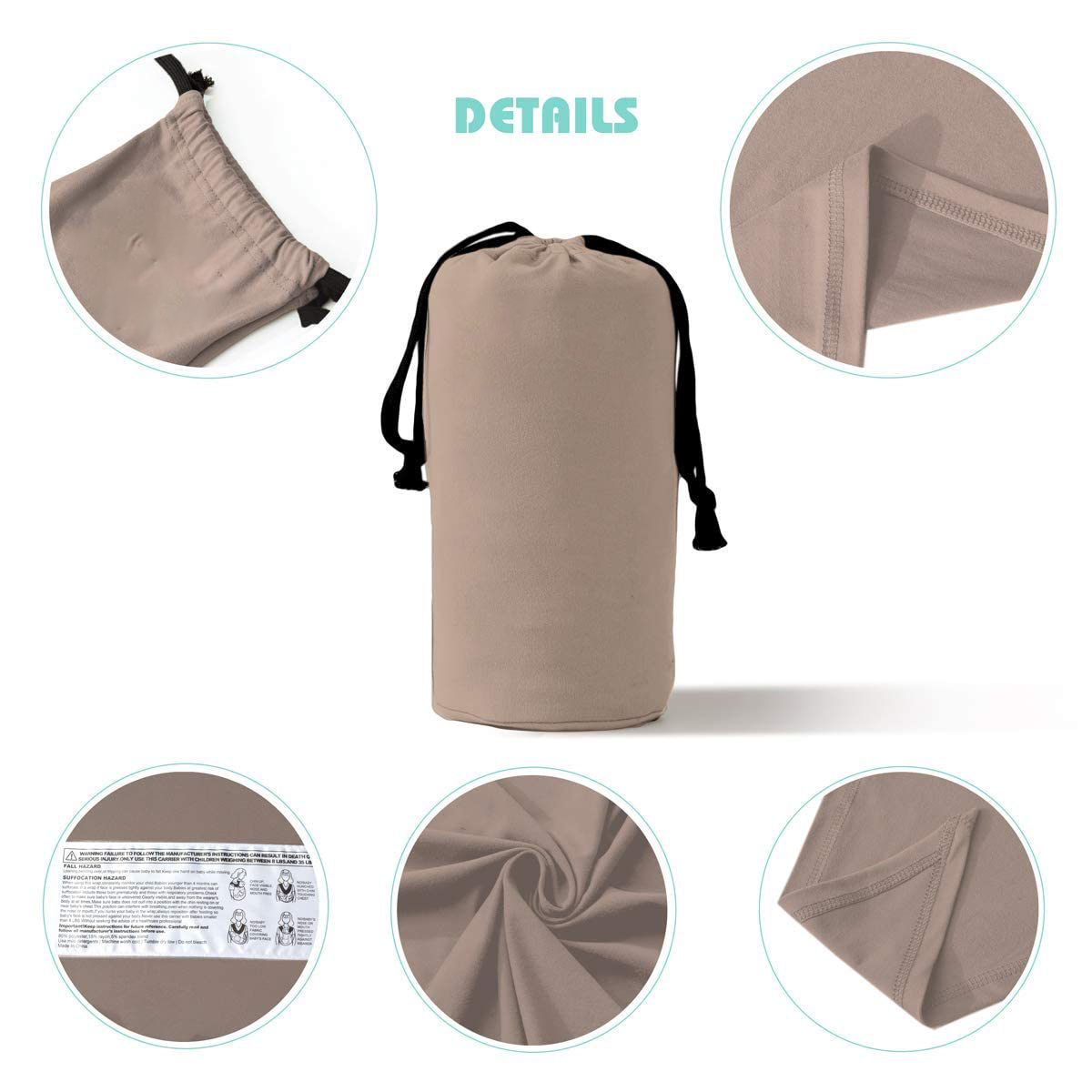 Baby Wrap Carrier,Hands Free Baby Carrier Sling,Lightweight,Breathable,Softness,Perfect for Newborn Infants and Babies Shower Gift,Black