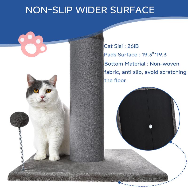 Made4pets Cat Craft Cat Scratching Post, Tall Scratch Post, Carpet Cat Scratching Post with Replaceable Toys, Sturdy Base, big size Indoor Play