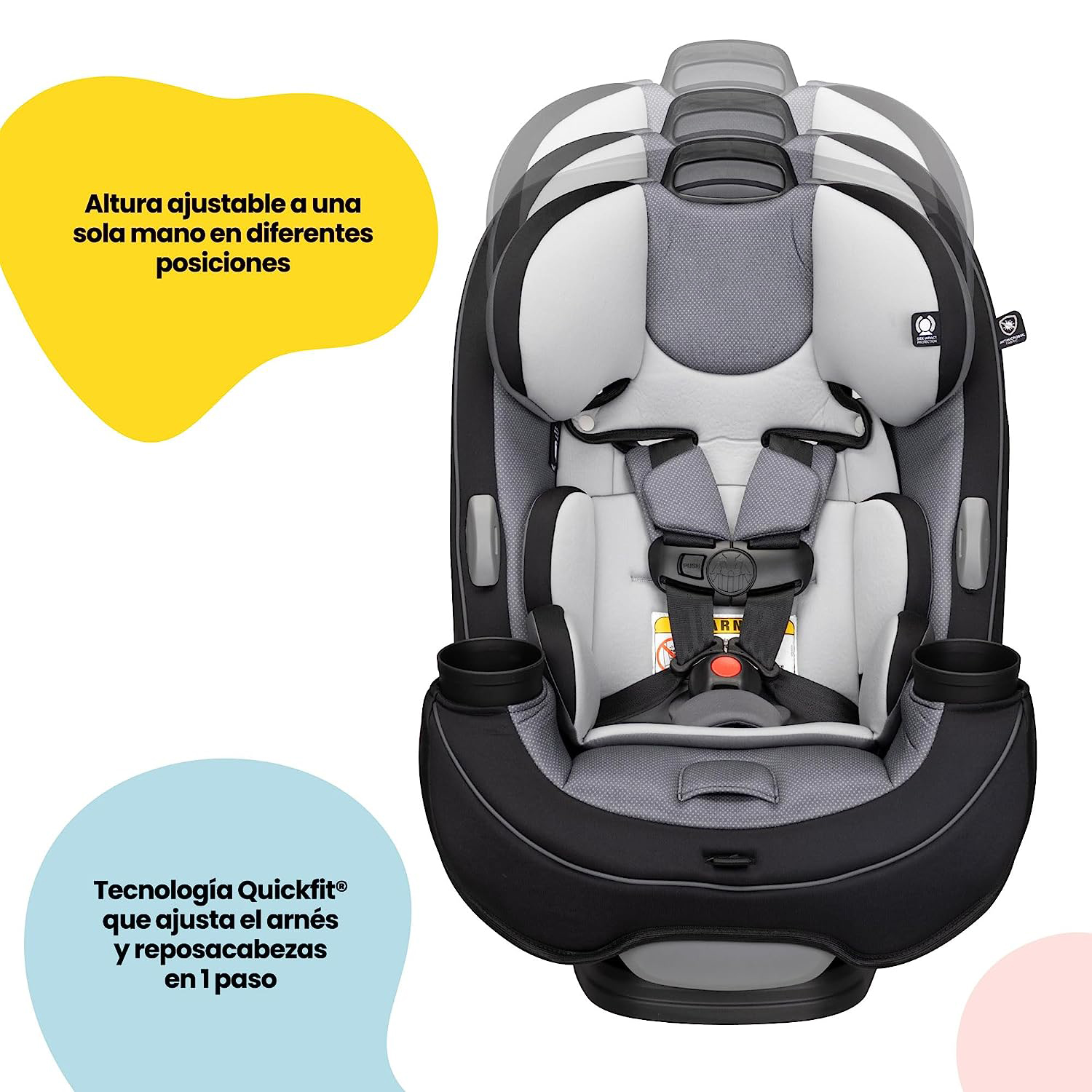 Safety 1st Grow and Go All-in-One Convertible Car Seat, Rear-facing 5-40 pounds, Forward-facing 22-65 pounds, and Belt-positioning booster 40-100 pounds, Carbon Wave