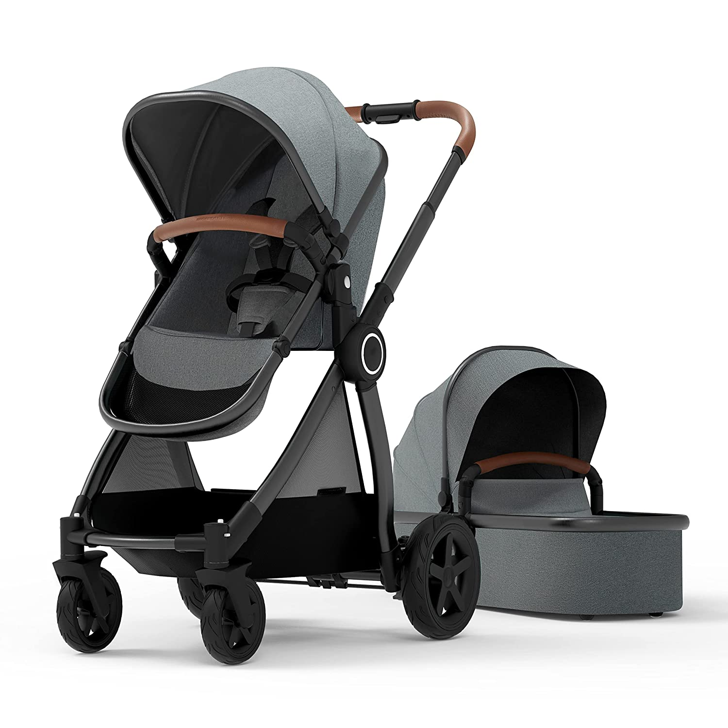 Baby Stroller with Removable Bassinet - Full-Size Baby Strollers for Comfortable Outings with Baby - Toddler Stroller with Reversible Stroller Seat - Smooth Glide Bassinet Stroller