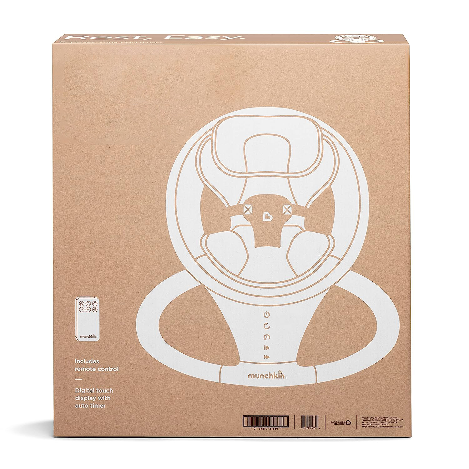 Bluetooth Enabled Lightweight Baby Swing with Natural Sway in 5 Ranges of Motion, Includes Remote Control