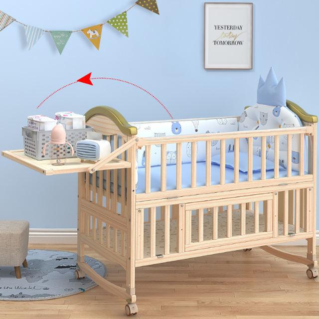 crib solid wood european baby Cribs
