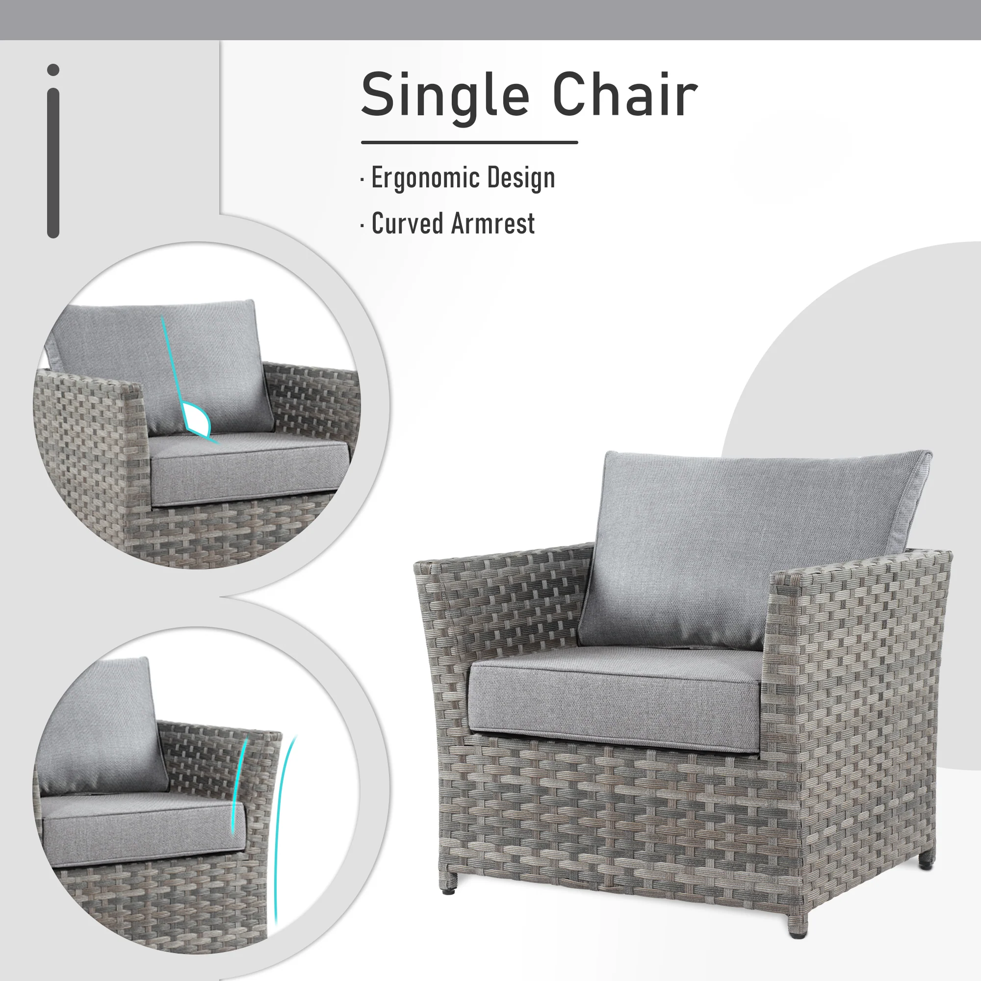 Ovios Patio Furniture Set 10-Piece include 42