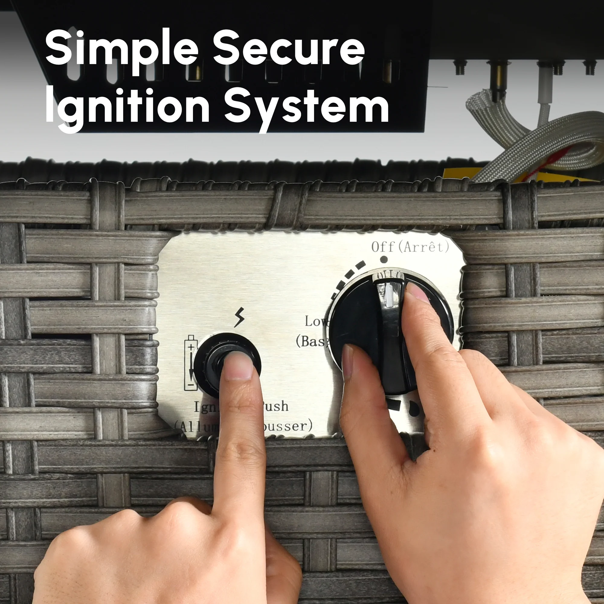 Ovios Rectangle Patio Propane Outdoor 42.12'' Fire Pit Table with Lid