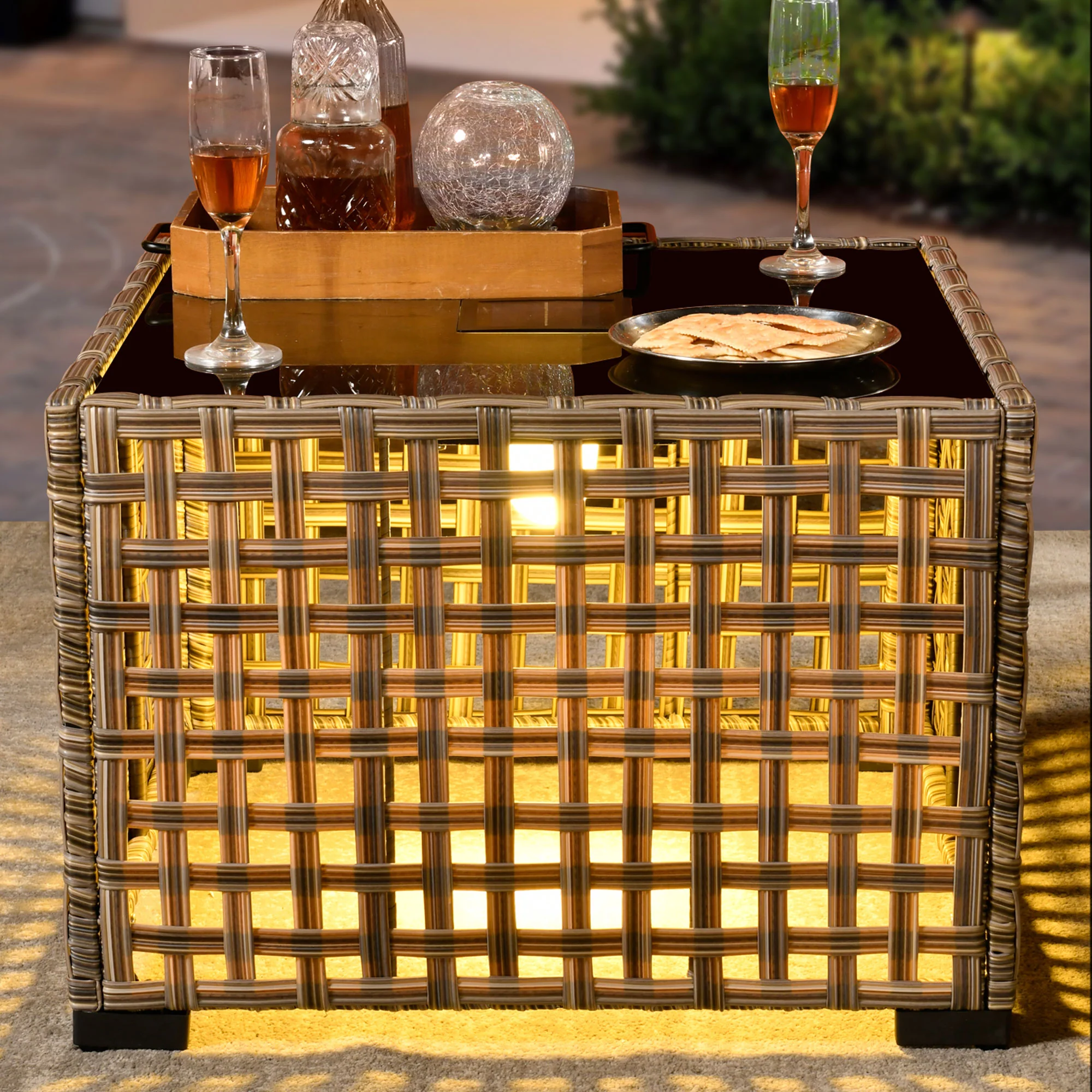 Ovios Outdoor Table with Solar Light, PAD Series