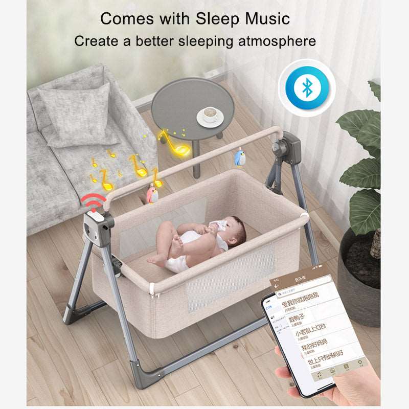Electric Baby Cradle Smart Baby Bouncer Cradle, Portable Baby Swing with Automatic Swing and Music