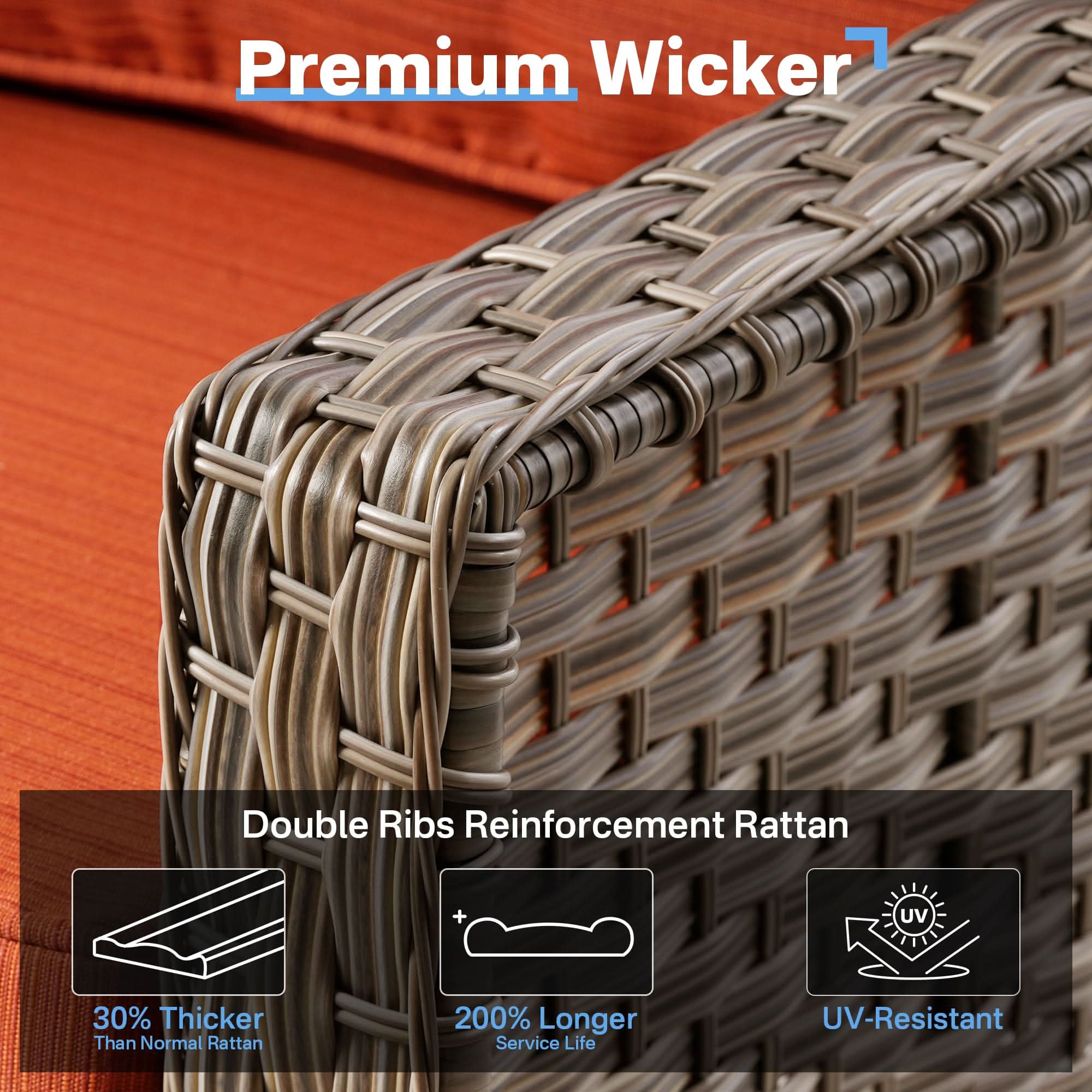 Ovios Outdoor 5 Pieces Coversation Set with 42