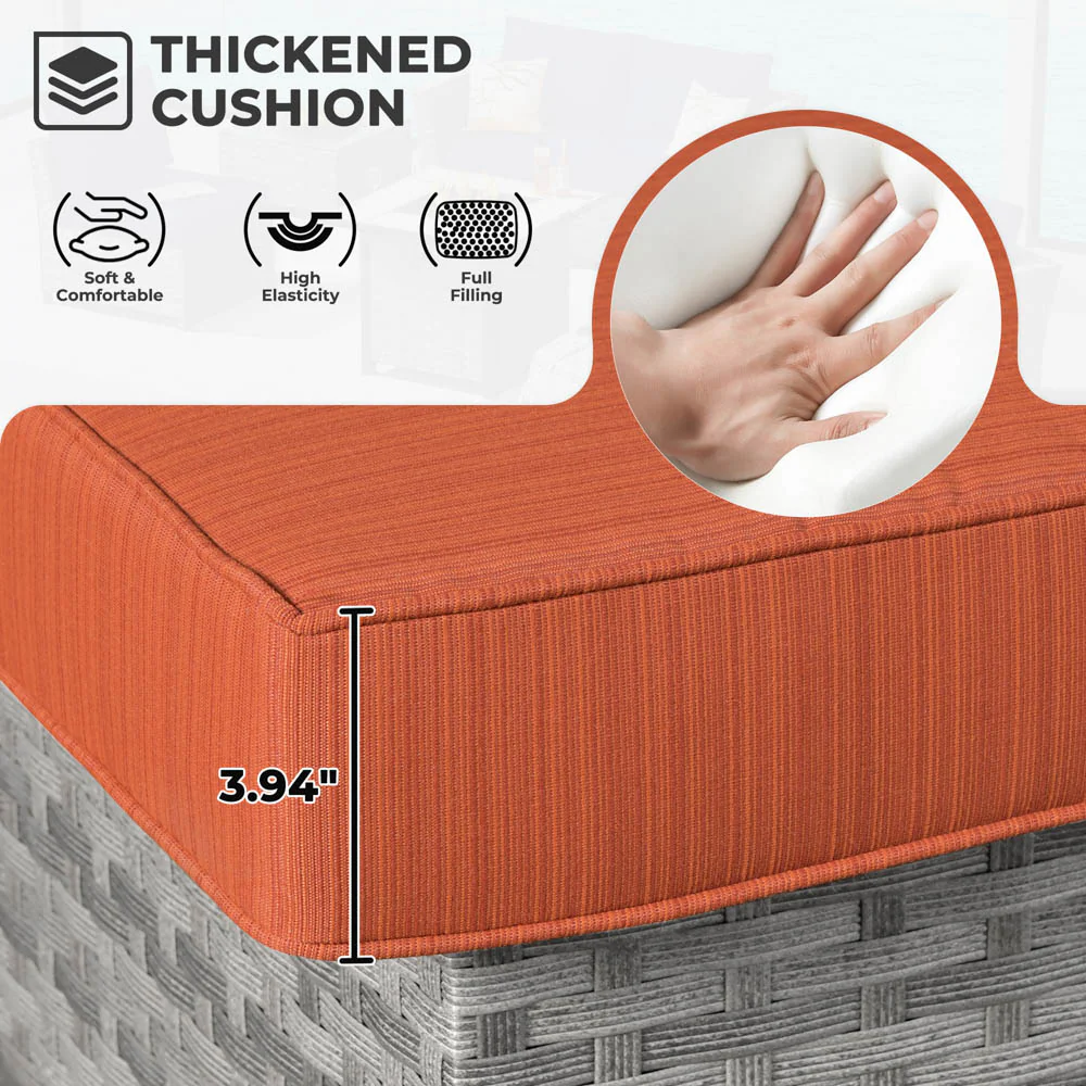 Ovios New Rimaru Series Patio Furniture Set 15-Piece include Swivel Chairs and 42