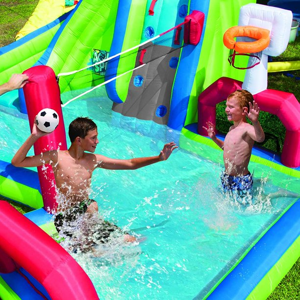 Banzai Sports 3-in-1 Inflatable Duratech Bouncer Water Slide- for Kids Ages 5-12