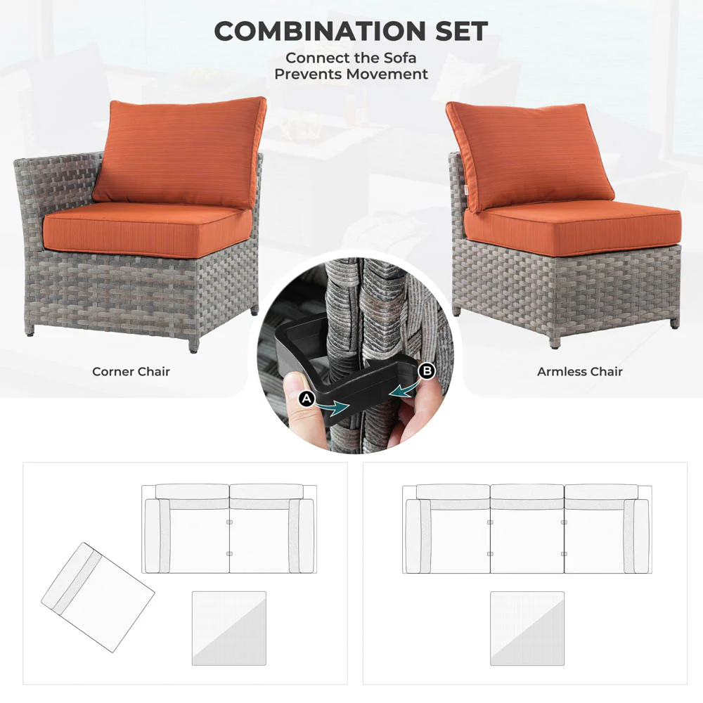 Ovios Patio Furniture Set New Rimaru 6-Piece, Fully Assembled