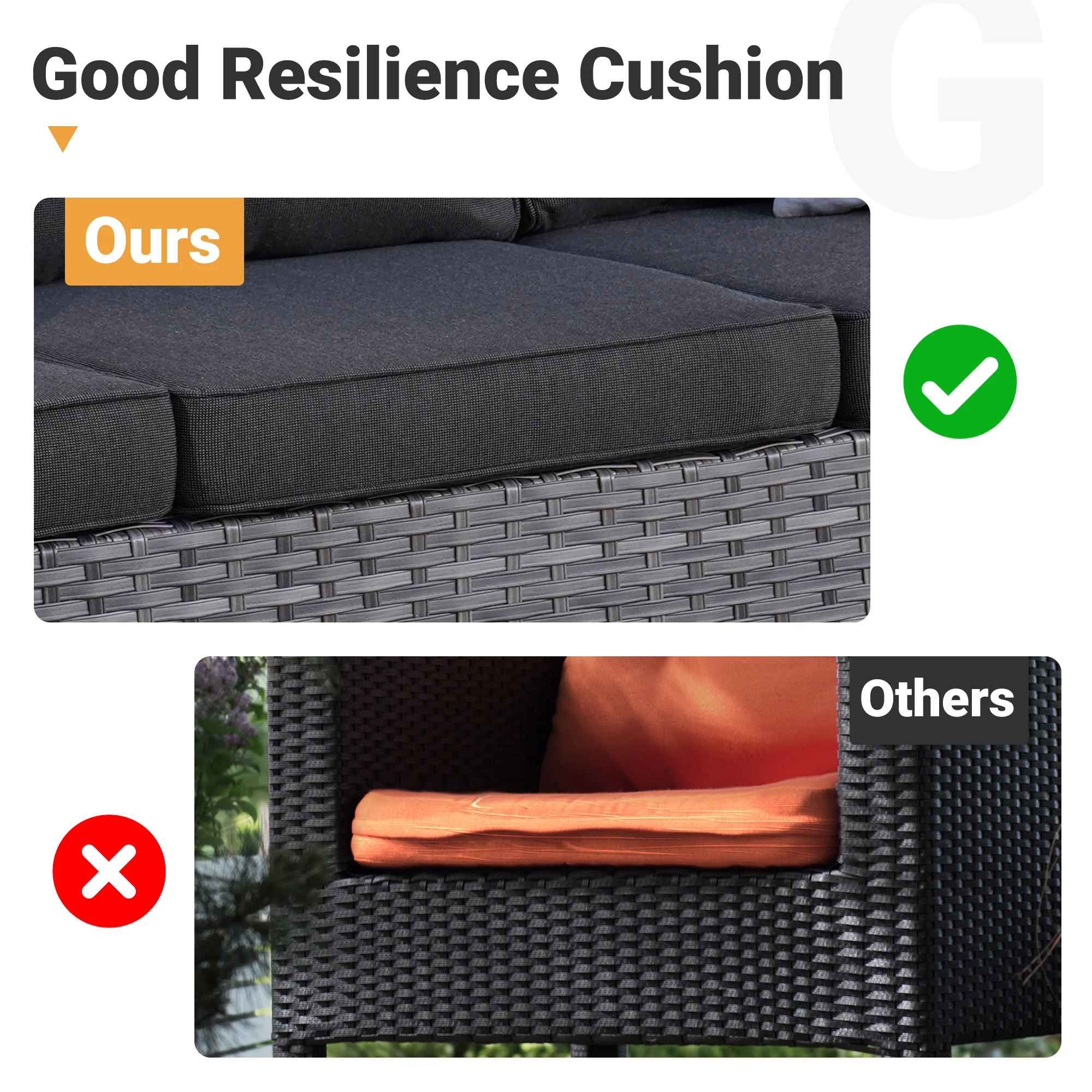 Ovios Patio Conversation Set New Vultros 6-Piece High Back with Cushions