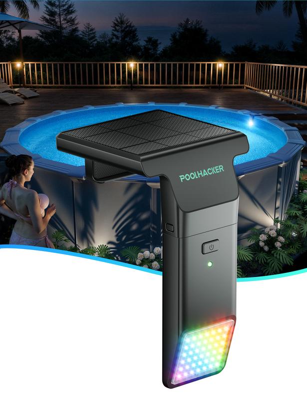 Poolhacker Poolside Solar light, Solar Light for Swimming Pool, above ground pool and In ground Pool