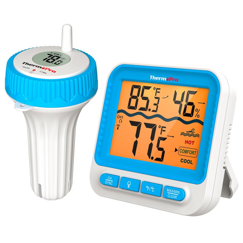 Floating Wireless Swimming Pool Thermometer,  Digital Indoor Hygrometer Easy Read, Large Size, IPX8 Waterproof for Hot Tub/SPA/Aquarium/Pond/Ice Bath