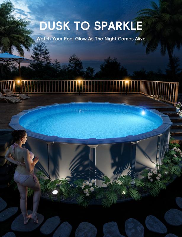 Poolhacker Poolside Solar light, Solar Light for Swimming Pool, above ground pool and In ground Pool