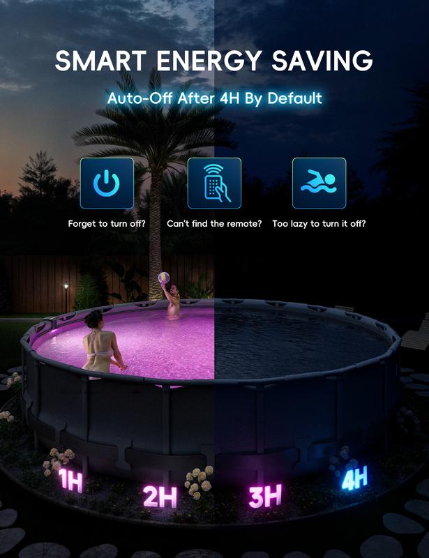 Poolhacker Poolside Solar light, Solar Light for Swimming Pool, above ground pool and In ground Pool