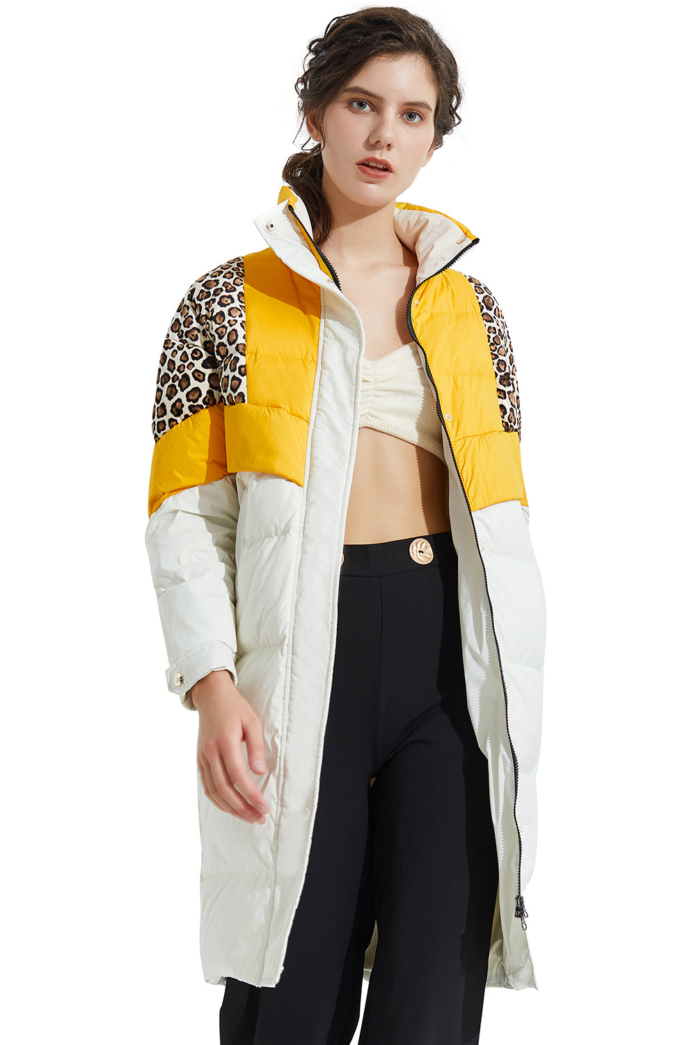 Women's Leopard Patchwork Down Jacket