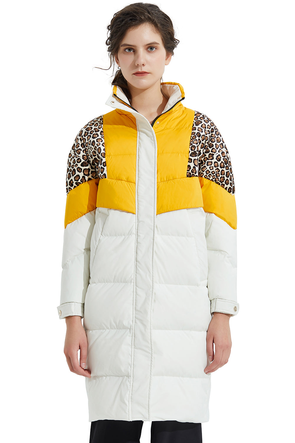 Women's Leopard Patchwork Down Jacket