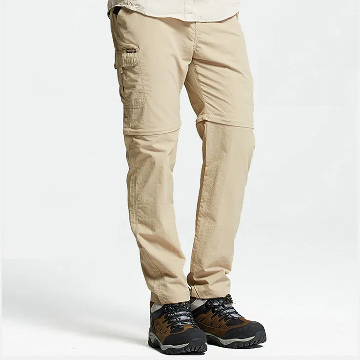 Men's Zip Outdoor Training Pants Removable Shorts