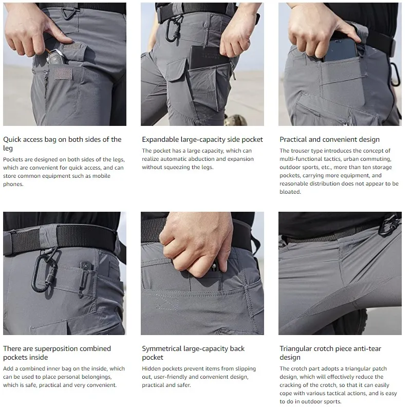 Men's Multi-pocket Waterproof Tactical Hiking Cargo Pants