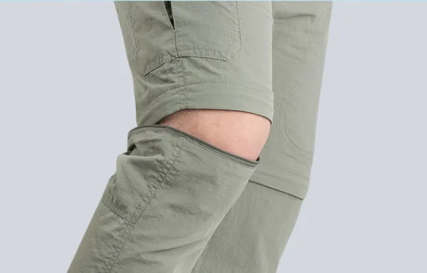 Men's Zip Outdoor Training Pants Removable Shorts