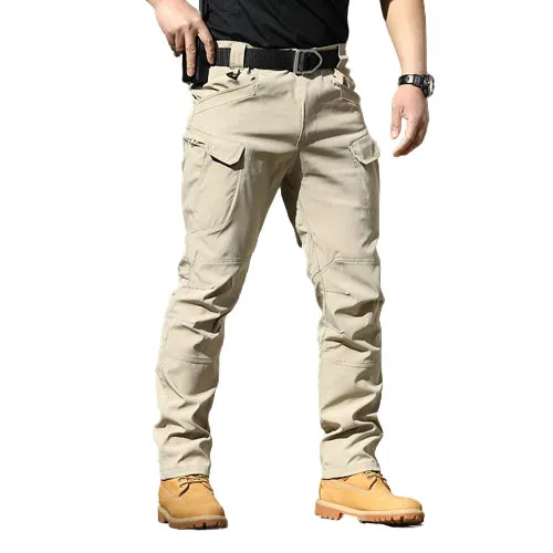 Men's Elastic Fabric Tear Resistant Tactical Multi Pocket Overalls