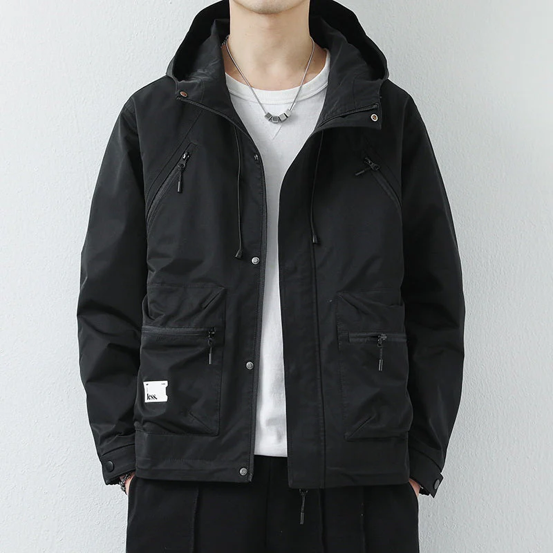 Loose hooded high-end jacket