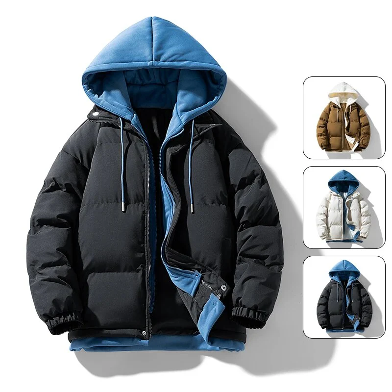 Men's autumn and winter short hooded down jacket