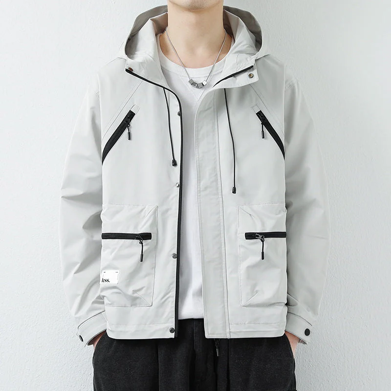 Loose hooded high-end jacket