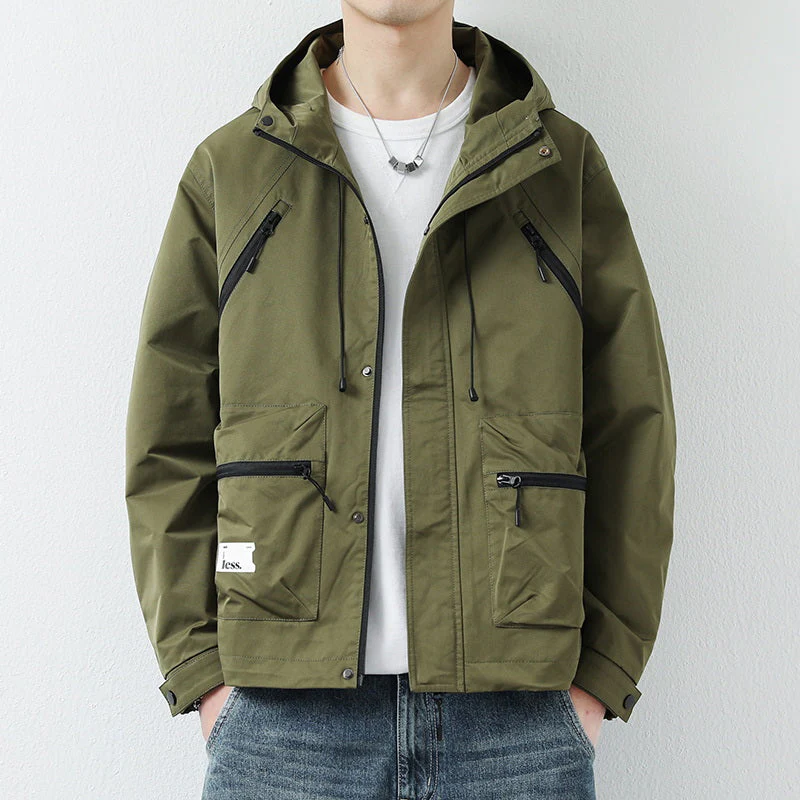 Loose hooded high-end jacket