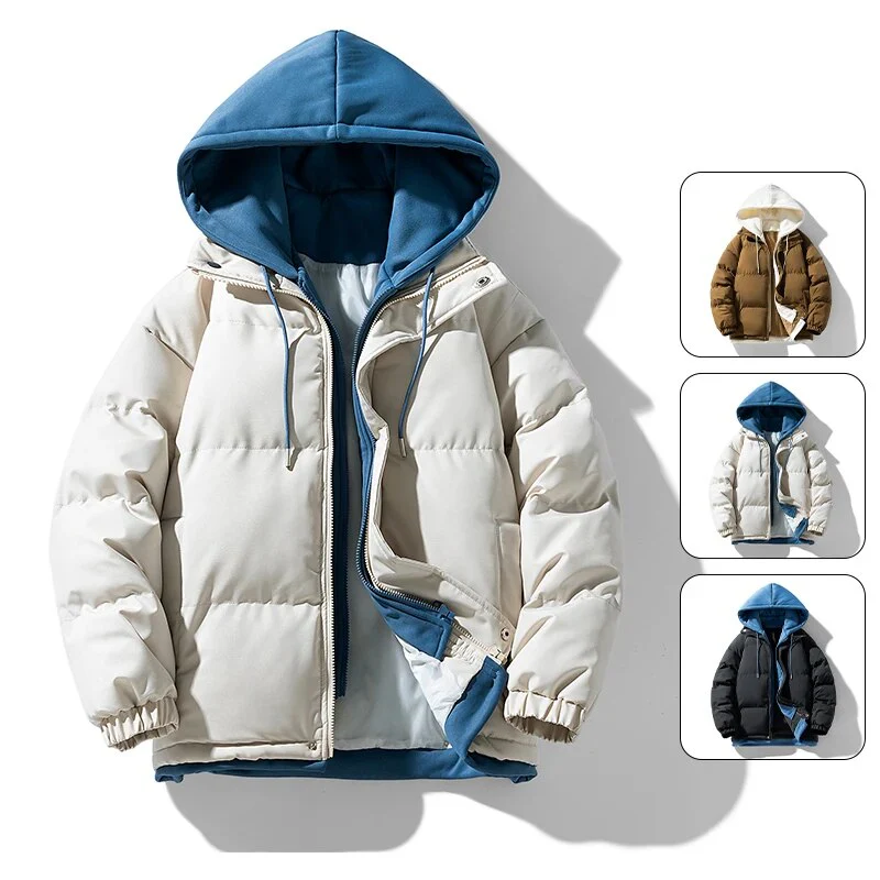 Men's autumn and winter short hooded down jacket