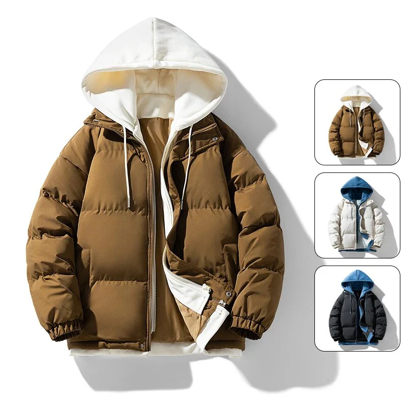 Men's autumn and winter short hooded down jacket