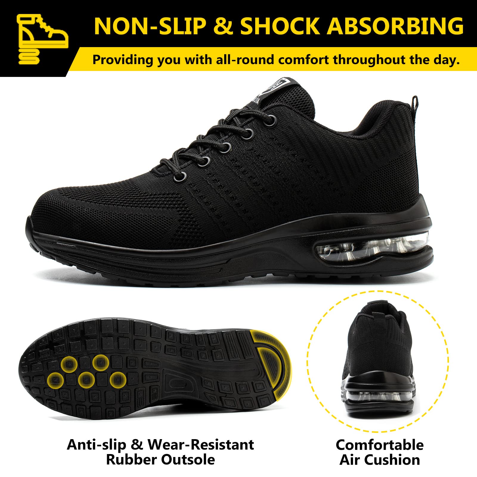 Safety Shoes Steel Toe Cap Work Trainers For Men windyys